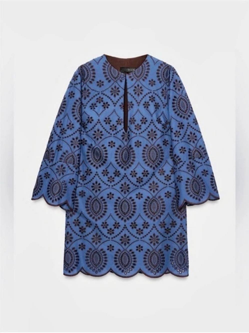 ZARA SHORT EMBROIDERED EYELET DRESS